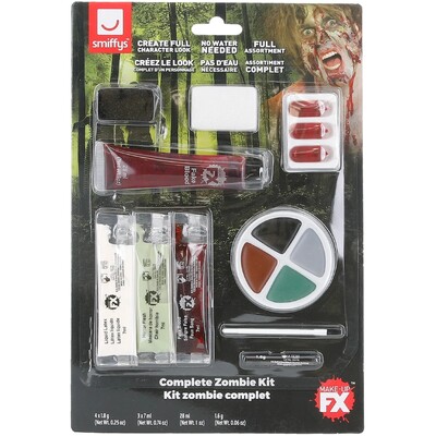 Complete Zombie SFX Makeup Kit | Fake Blood Liquid Latex Horror Halloween Special Effects Makeup