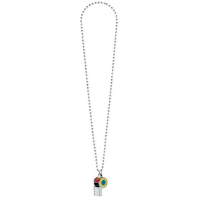 Plastic Rainbow Whistle on Chain 