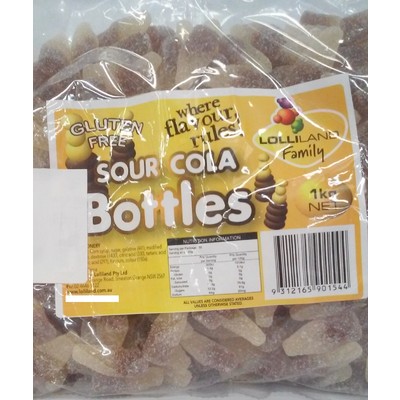 Sour Cola Bottles (1kg) Pk 1