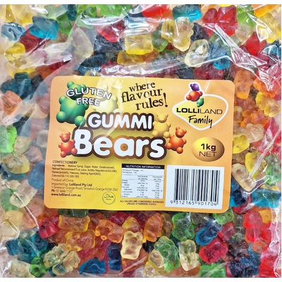 Gummi Bears Lollies 1kg (Pk 1)