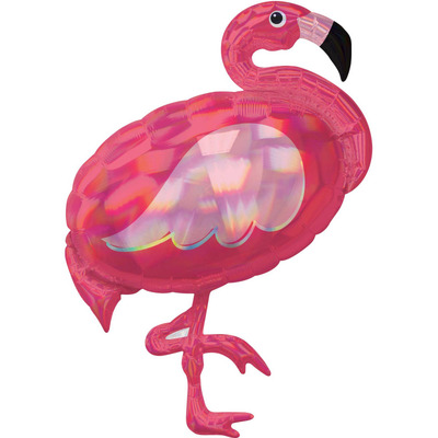  Irridescent Pink Flamingo Foil Supershape Balloon (71x83cm) Pk 1