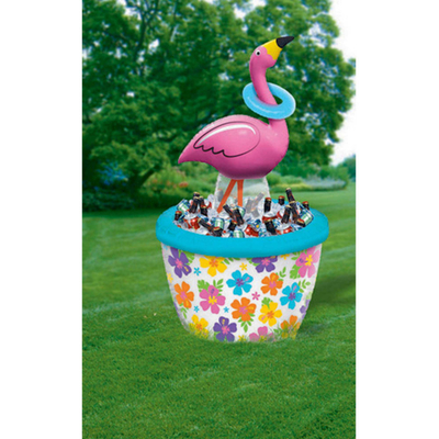 Inflatable Flamingo Drink Cooler & Ring Toss Game (1.3m) Pk 1