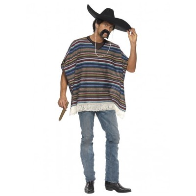 Adult Mexican Poncho Costume (One Size) Pk 1 (PONCHO ONLY)