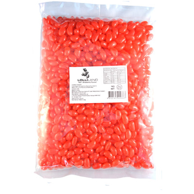 Mini Red Strawberry Flavour Jelly Beans (1kg)