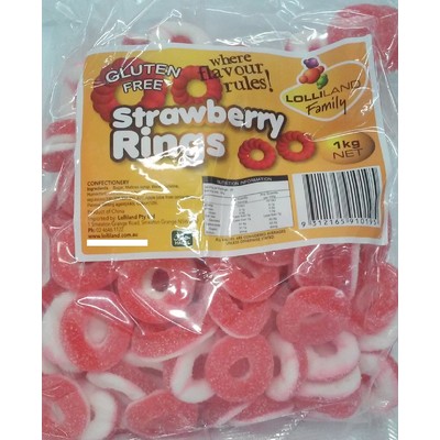 Strawberry Rings (1kg) Pk 1