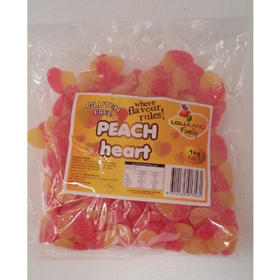 Red & Yellow Peach Flavour Hearts (1kg)