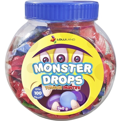 Monster Drops Tongue Painter Lollies in Jar 540g (100 Pieces)