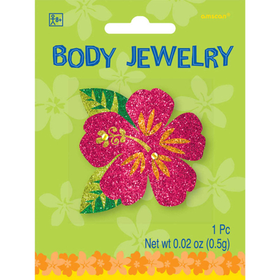 Glittered Hibiscus Flower Body Jewellery (Pk 1)