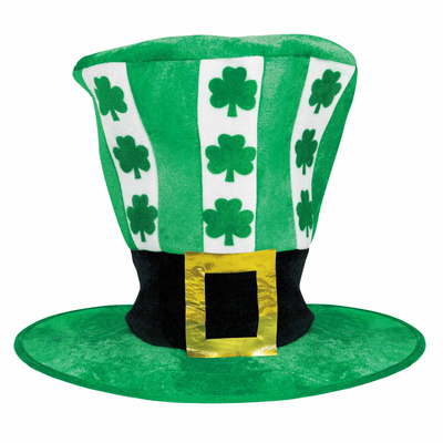 Oversized Green Velour St Patricks Day Hat