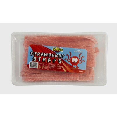Strawberry Flavour Straps Pk Approx. 150 (1.2kg in Total)