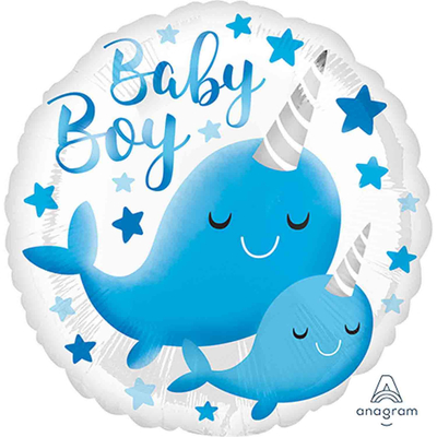 Narwhal Baby Boy Foil Balloon (17in, 43cm) Pk 1