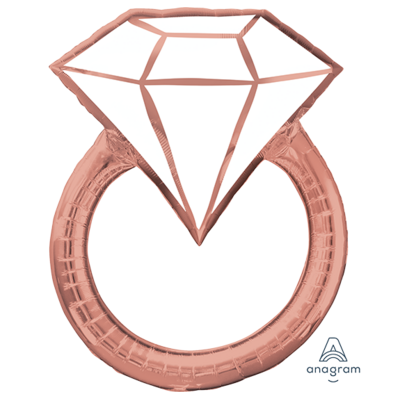 Blush Pink Engagement Ring Supershape Foil Balloon (76x60cm) Pk 1