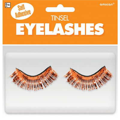 Orange Tinsel Self Adhesive Eyelashes (1 Pair)