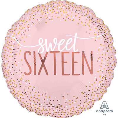 Sweet Sixteen 16 Blush Pink Foil Balloon (43cm-17in) Pk 1