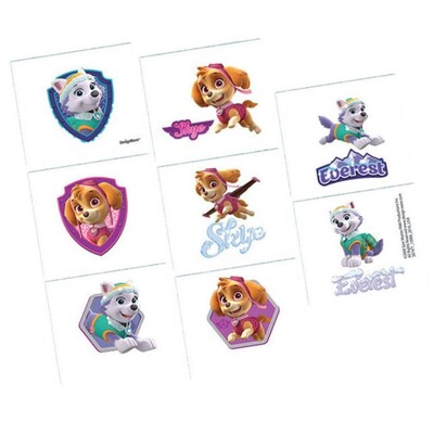 Paw Patrol Girl Temporary Tattoos Pk 8 1 Sheet
