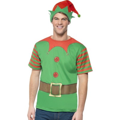 Instant Elf Adult Costume Kit - Hat & T Shirt (Medium) Pk 1