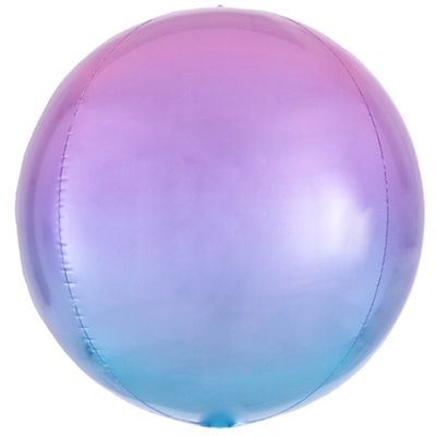 Pink & Blue Ombre Orbz Balloon (38cm x 40cm) Pk 1