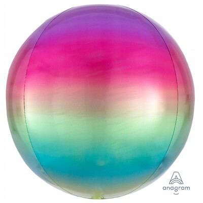 Rainbow Ombre Orbz Balloon (38cm x 40cm) Pk 1