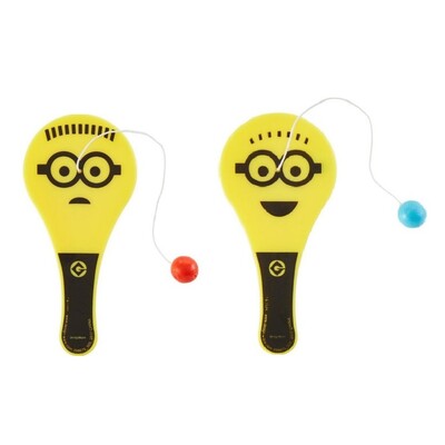Minions Despicable Me Paddle Ball Party Favours 12 Pack | Mini Paddle Ball Toys