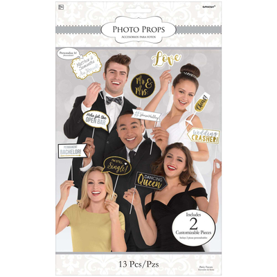 Mrs & Mrs Wedding Photo Booth Props (Pk 13)