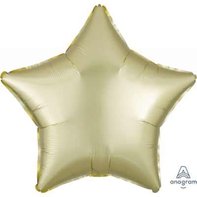 Satin Pastel Yellow 19in. Star Foil Balloon Pk 1