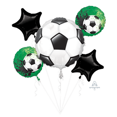 Soccer Goal Getter Foil Balloon Bouquet 5 Pack | Soccer Ball Helium Balloons