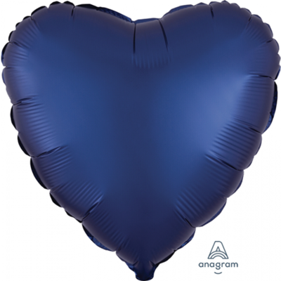 Dark Navy Blue 17in Satin Luxe Foil Heart Balloon Pk 1