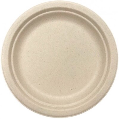 Sugar Cane Natural Eco Dinner Plate (22.5cm) Pk 50