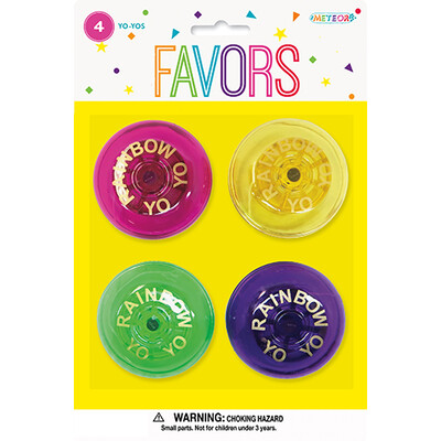 Party Favours - Assorted Yo-Yos Pk 4