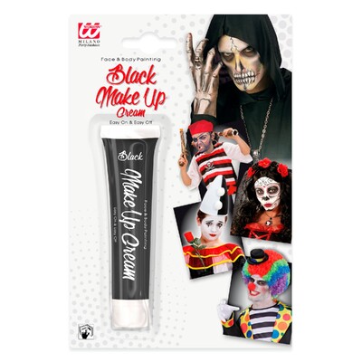 Black Make Up Cream Face & Body Paint 28ml Tube | Costume Makeup