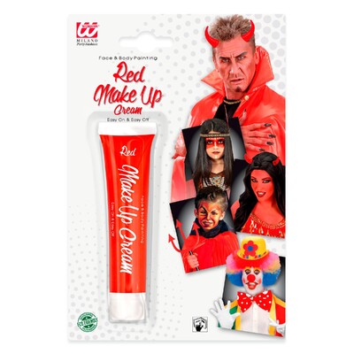 Red Make Up Cream Face & Body Paint 28ml Tube | Costume Makeup