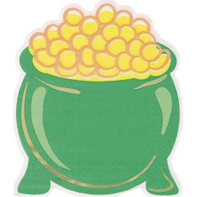 St Patricks Day Pot Of Gold Lunch Napkins 2 Ply Pk 16