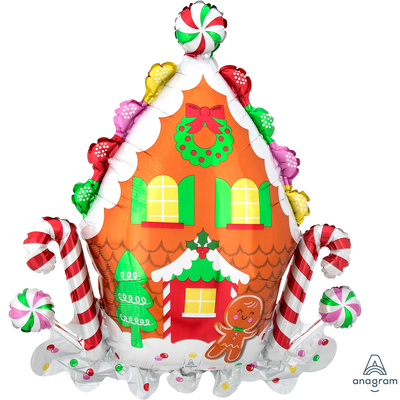 Christmas Gingerbread House Supershape Foil Balloon
