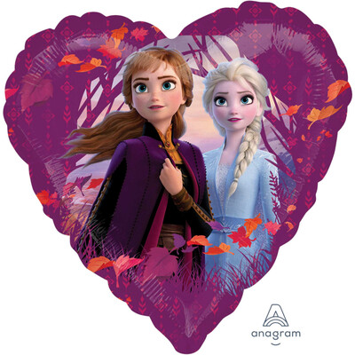 Frozen 2 Elsa and Anna Love Heart Shaped 17in. Foil Balloon Pk 1