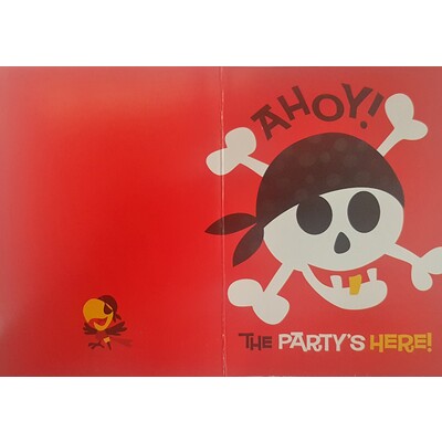 Pirate Fun Ahoy Invitations & Envelopes Pk 8 