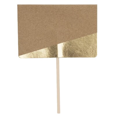Gold & Kraft Paper Write On Food Picks Pk 10