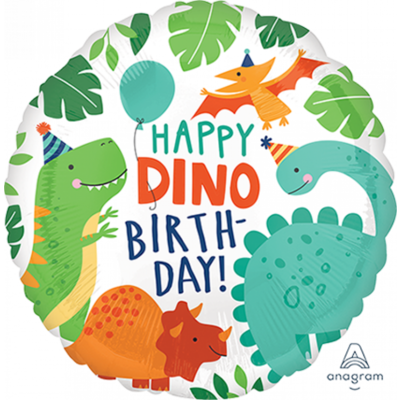 Happy Birthday Dinosaur 17in. Foil Balloon Pk 1