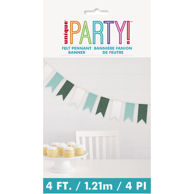 Mixed Greens Felt Pennant Bunting Banner 121cm
