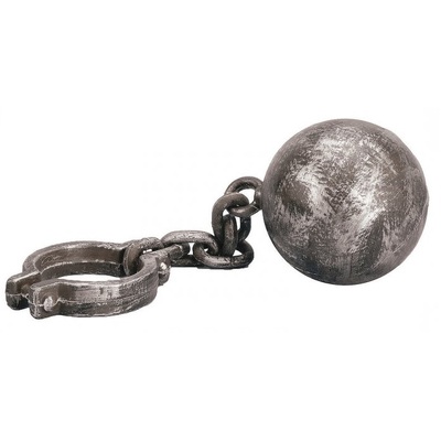 Silver Plastic Halloween Ball and Chain 53cm