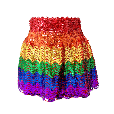 Adult Rainbow Pride Sequin Costume Skirt (Size M/L)