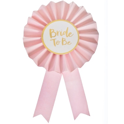 Pink Gold Hens Night Bride To Be Rosette Badge