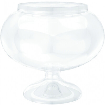 Clear Plastic Pedestal Round Jar (15.8cm) Pk 1