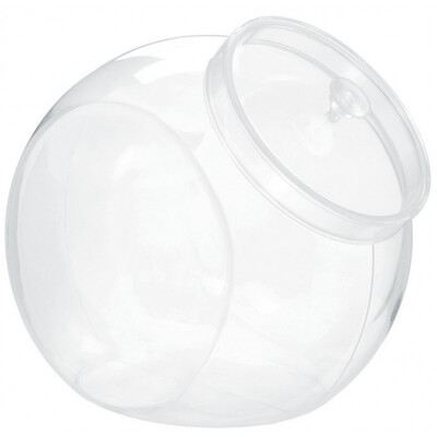 Clear Plastic Lolly Container with Lid (2.3L) Pk 1