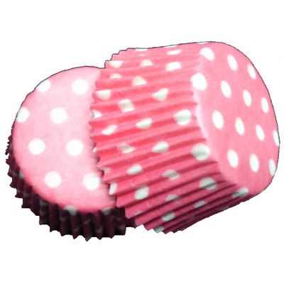 Baby Pink Paper Cupcake Cases with White Polka Dots Pk 20