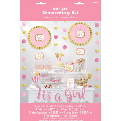 Baby Shower It's A Girl Treat Table Decorating Kit (Pk 1)