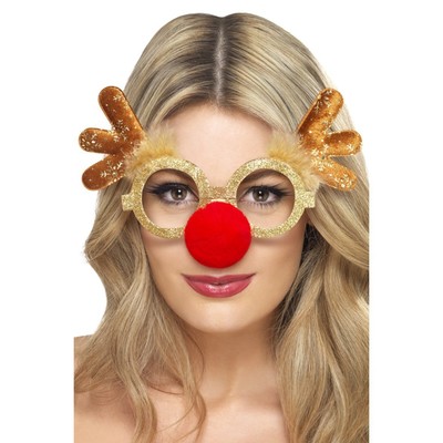 Christmas Reindeer Glasses with Nose Pk 1 