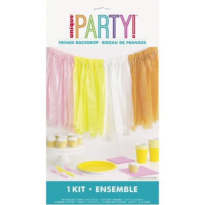 Pastel Colours Plastic Fringe Backdrop Kit