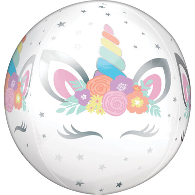 Magical Unicorn Party Orbz Foil Balloon (38cm x 40cm) Pk 1
