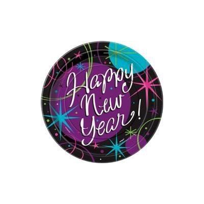 Stellar New Year 7in Paper Plates Pk8 