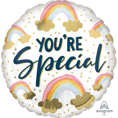 You're Special Rainbow & Clouds 17in Foil Balloon Pk 1 